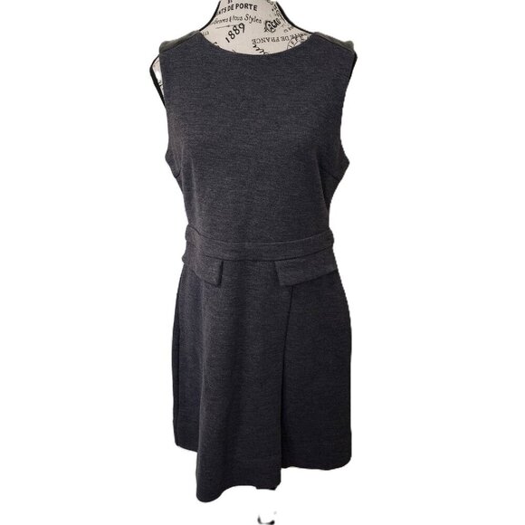 Marc by Marc Jacobs Gray Wool/Cotton Blend Plum Kitten Melange Dress Size M - Picture 3 of 11